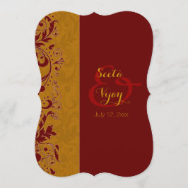Rood en goud Hindu Wedding Kaart