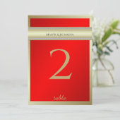 Rood en Goud Indiaas Damast Tafelnummer (Staand voorkant)