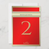 Rood en Goud Indiaas Damast Tafelnummer (Achterkant)