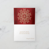 ROOD EN GOUD INDIAN STIJL BRUILOFT DANK U BEDANKKAART (Binnen)