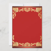 Rood en goud Indiase bruiloft olifanten sjabloon Kaart (Achterkant)