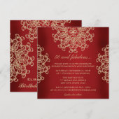 ROOD EN GOUD INDIASE GEÏNSPIREERDE VERJAARDAG KAART (Voorkant / Achterkant)
