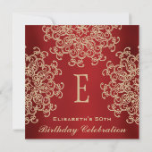 ROOD EN GOUD INDIASE GEÏNSPIREERDE VERJAARDAG KAART (Achterkant)