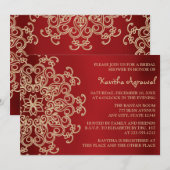 Rood en Goud Indisch Geïnspireerd Vrijgezellenfees Kaart (Voorkant / Achterkant)