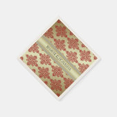 Rood en Goud Indische Damask bruiloft servet (Hoek)