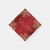 Rood en Goud Indische Stijl Bruiloft Servetten (Hoek)