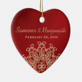 Rood en Goud Indische Stijl Huwelijkspartij Favor Keramisch Ornament (Rechts)