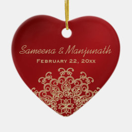 Rood en Goud Indische Stijl Huwelijkspartij Favor Keramisch Ornament