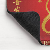 Rood en goud Jaar van de Draak Muismat (Hoek)