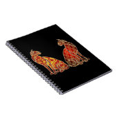 Rood en Goud Kat Paar Notitieboek (Rechterzijde)