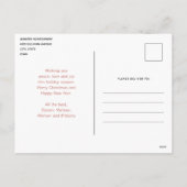 Rood en Goud Kerst Bow Vakantie Briefkaart (Achterkant)