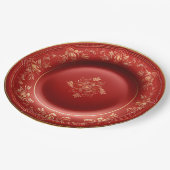 Rood en Goud Kerst Elegance Diner Papieren Bordje (Gekanteld)