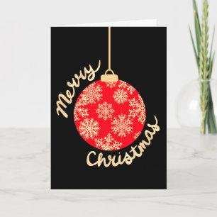 Rood en Goud Kerst Ornament Holiday Kaart