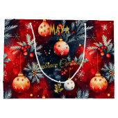 Rood en Goud Kerstcadeau Tas met Feestelijk Groot Cadeauzakje (Achterkant)