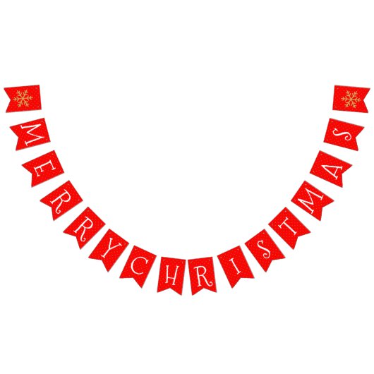 Rood en Goud Kerstfeest Vlaggetjes (Alle)