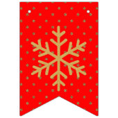 Rood en Goud Kerstfeest Vlaggetjes (Eerste vlag)