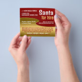 Rood en goud, kerstman entertainer Adverteren Flyer (Hand)