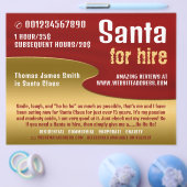 Rood en goud, kerstman entertainer Adverteren Flyer (Enkel)