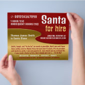 Rood en goud, kerstman entertainer Adverteren Flyer (Hand)
