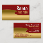 Rood en goud, kerstman entertainer visitekaartje (Voorkant / Achterkant)