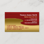 Rood en goud, kerstman entertainer visitekaartje (Achterkant)