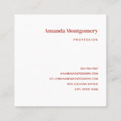 Rood en Goud Kerstmis Bow Feestelijk Vierkante Visitekaartje (Achterkant)