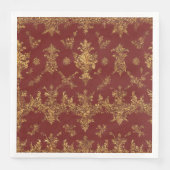 Rood en Goud Kerstmis Elegantie Servet (Voorkant)