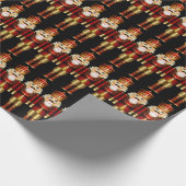Rood en goud kerstnotenkrakers inpakpapier (Hoek)