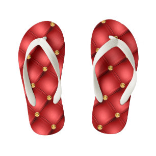 Rood en Goud Kinderen Teenslippers