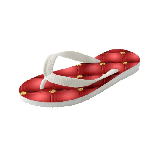 Rood en Goud Kinderen Teenslippers (Schuin)