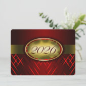 Rood en Goud Klas van 2026 Feest Kaart (Staand voorkant)