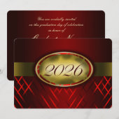 Rood en Goud Klas van 2026 Kaart (Voorkant / Achterkant)
