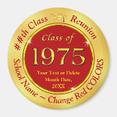 Rood en Goud, Klasse van 75, Klasse Reünie Favorie Magneet (Voorkant)