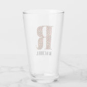 Rood en Goud Luipaard Glam Monogram R Glas (Achterkant)