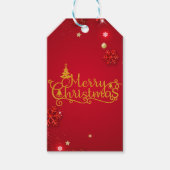 Rood en goud luxe kerst cadeaulabel (Voorkant)
