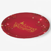 Rood en goud luxe kerst papieren bordje (Gekanteld)