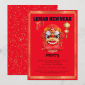 Rood en Goud Maan Nieuwjaarsfeest Kaart (Voorkant / Achterkant)