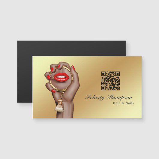 Rood en Goud Make-up Artiest QR Code (Voorkant / Achterkant)