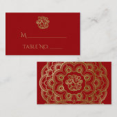 Rood en Goud Mandala Indische Trouwplaats Kaarten Plaatskaartje (Voorkant / Achterkant)