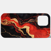 Rood en Goud Marmeren Abstract Ontwerp Case-Mate iPhone Case (Achterkant (horizontaal))