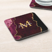 Rood en Goud Marmeren Agaat Bier Onderzetter (Linkerzijde)