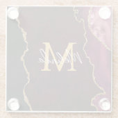 Rood en Goud Marmeren Agaat Glazen Onderzetter (Achterkant)