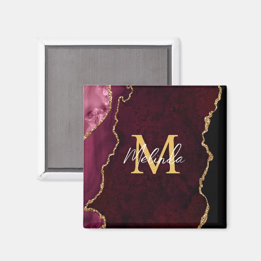 Rood en Goud Marmeren Agaat Magneet (Voorkant / Achterkant)