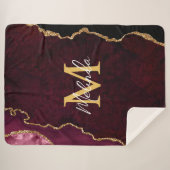 Rood en Goud Marmeren Agaat Sherpa Deken (Voorkant (horizontaal))