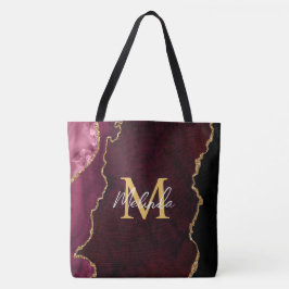 Rood en Goud Marmeren Agaat Tote Bag
