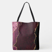 Rood en Goud Marmeren Agaat Tote Bag (Achterkant)