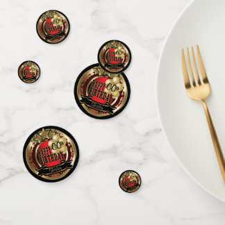 Rood en Goud Metallic Gelukkige Verjaardagsfeestst Confetti