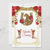 Rood en goud Mexicaans meisje Tres Añ os Birthday Kaart (Achterkant)