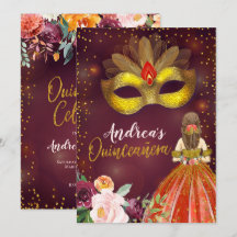 Rood en Goud Mexicaanse Prinses Quinceañera Verjaa
