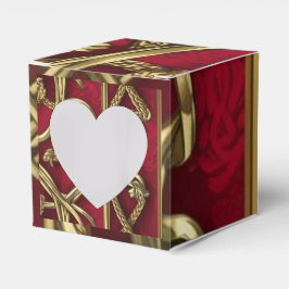 rood en goud middeleeuws decor bedankdoosjes